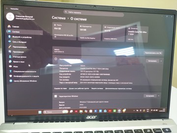 Б/в Ноутбук Acer 14/core ultra 7 155h ddr5/16 ddr 5/ssd1000gb/intel arc 01-200960593