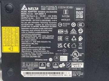 Б/в Зарядний пристрій Delta Electronics adp-280db ba 01-201166317