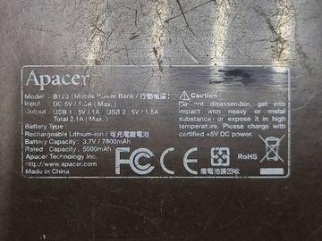 Б/в Повербанк Apacer b123 7800mah 01-200251398