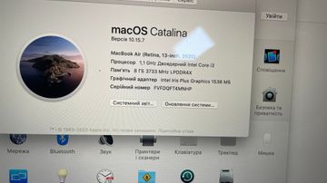 Б/в Ноутбук Apple macbook air 13" 2020 a2179 core i3 1,1ghz/ram8gb/ssd256gb/intel iris plus graphics 01-200777959