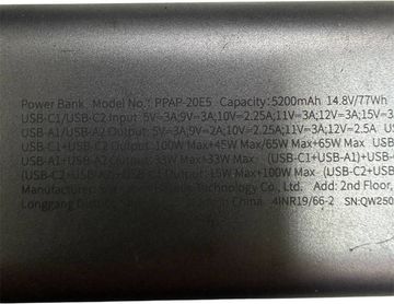 Б/в Повербанк Baseus ppap-20e5 20800mah 145w 01-200912657