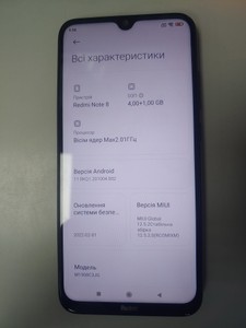 Б/в Мобільний телефон Xiaomi redmi note 8 4/64gb 01-201002796