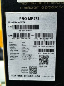 Б/в Монітор Msi pro mp273 01-200992366