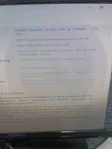 Б/в Системний блок Пк intel core i3-6100/ram 8 gb/hdd 500 gb+1000 gb/ssd відсутній+відсутній/інтегрована 01-201146732