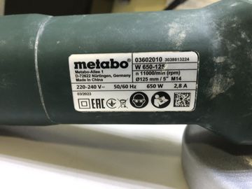 Б/у Угловая шлифмашина Metabo w 650-125 01-200839226