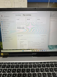 Б/в Ноутбук Acer 15/ryzen 3 7320u ddr5/8gb ddr5/hdd *відсутній/ssd 512 gb/*інтегрована 01-201048966