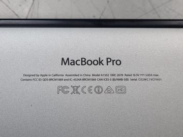 Б/в Ноутбук Apple macbook pro a1502 екр. 13,3/core i5 2,6ghz/ram8gb/ssd256gb/retina/intel iris 01-200802670