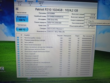 Б/в Ssd накопичувач Patriot p210 1 tb 01-201031099
