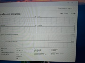 Б/в Системний блок Пк amd ryzen 5 5600x/ram 32 gb/hdd відсутній/ssd 480 gb+480 gb/amd/ ati radeon rx 6800 xt 16gb gddr6 25 01-201131617