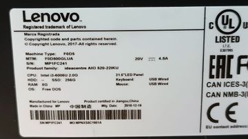 Б/в Моноблок Lenovo ideacentre aio 520-24iku core i3-6006u/ ram8gb/ ssd256gb/інтегрована 01-200851791