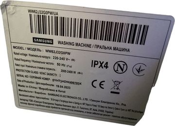 Б/в Пральна машина Samsung ww62j32g0pw 01-200796803