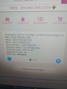 Б/в Мобільний телефон Apple iphone 14 pro 512gb 01-200858575