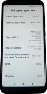 Б/в Мобільний телефон Xiaomi redmi 5 plus 4/64gb 01-200924372