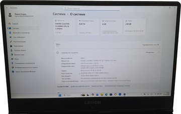 Б/в Ноутбук Lenovo 15/core i5 8300h ddr4/8gb ddr4/hdd *відсутній/ssd 256 gb/geforce gtx1050ti 4gb 01-200935865