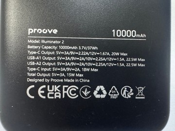 Б/в Повербанк Proove illuminator 2 22.5w 10000mah 01-201066050