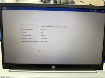 Б/в Ноутбук Hp 15/core i7-1255u ddr5/16gb ddr5/hdd *відсутній/ssd 512 gb/*інтегрована 01-201106479