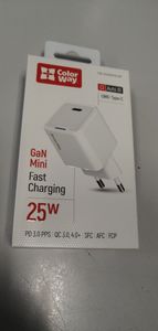 Б/в Мережевий зарядний пристрій Colorway gan mini 25w pd port pps usb-c black 01-200821367