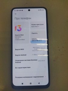 Б/у Мобільний телефон Xiaomi redmi note 11 4/128gb 01-200945576