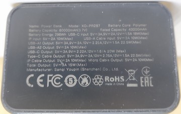Б/в Повербанк Xo pr-287 80000 mah 01-201146453