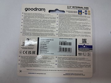 Б/в Ssd накопичувач Goodram cx400 gen.2 256 gb 01-200906757