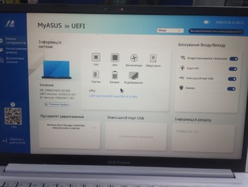 Б/в Ноутбук Asus 15/core i5-1235u ddr5/8gb ddr4/ssd 128 gb/*інтегрована 01-200954863