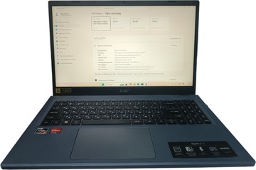 Acer 15/ryzen 5 7520u ddr5/16gb ddr5/hdd *відсутній/ssd 240 gb/*інтегрована
