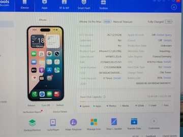 Б/в Мобільний телефон Apple iphone 16 pro max 256gb 01-201063861