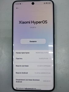 Б/у Мобільний телефон Xiaomi redmi note 15 pro 4g 12/512gb 01-201143088