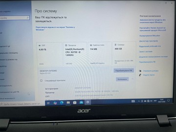 Б/в Ноутбук Acer 15/pentium n3700 ddr3/4gb ddr3/hdd 500 gb/*інтегрована 01-201013544