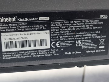 Б/в Електросамокат Ninebot kickscooter max g2 01-201086575