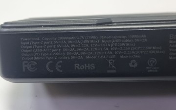 Б/в Повербанк Syjshuangxi syj-f50e 20000mah 01-201129347