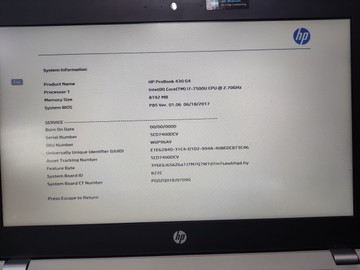 Б/в Ноутбук Hp 13/core i7 7500u ddr3/8gb ddr3/hdd 1000 gb/ssd *відсутній/*інтегрована 01-201131337
