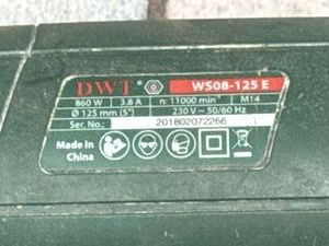 Б/в Кутова шліфмашина Dwt ws08-125 e 01-200808901