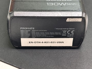 Б/в Повербанк Promate powermine 130w 38000mah 100w pd usb-c 24w pd usb-c 22.5w qc3.0 usb-a total 130w 01-200975551