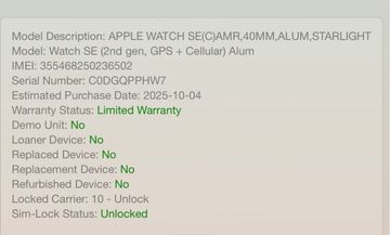 Б/в Смарт-годинник Apple watch se 2 gps + cellular 40mm aluminum case 01-200915551