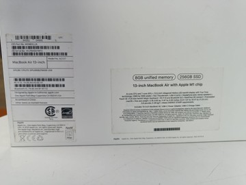 Б/в Ноутбук Apple makbook air 13,3"/apple m1/ram8gb/ssd256gb/7core gpu 01-200990409