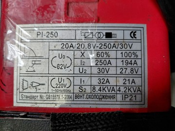 Б/у Сварочный аппарат Победіт pi-250 01-201159412