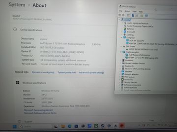 01-200782843: Asus 15/ryzen 5 7535hs ddr5/16gb ddr5/ssd 512 gb/geforce rtx3050 4gb