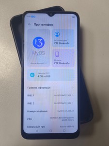 Б/в Мобільний телефон Zte blade a34 4/64gb 01-200928527