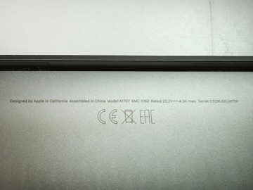Б/у Ноутбук Apple macbook pro a1708 / екр13.3" / core i7 2.5 ghz/ ram 8gb / ssd256gb/ iris graphics 640 1535mb 01-200947383