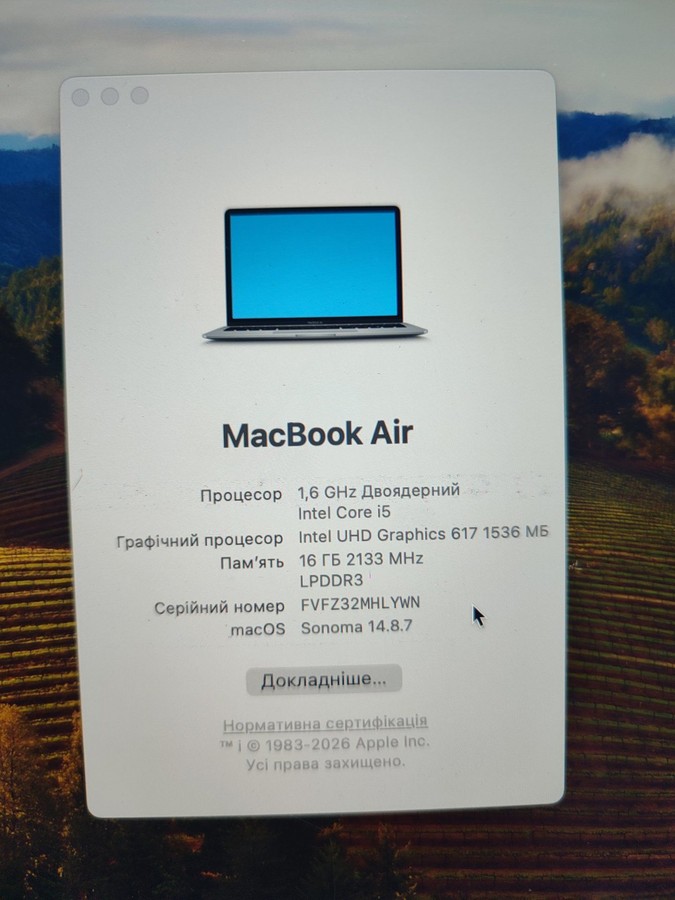 Ноутбук Apple macbook air a1932/13.3