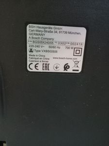 01-200782662: Bosch serie 2 bgs05x240