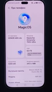 Б/в Мобільний телефон Honor 400 lite 8/256gb 01-200805093