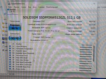 Б/в Ноутбук Lenovo 15/core i5-12450hx ddr5/16gb ddr4/hdd *відсутній/ssd 512 gb/geforce rtx3050 4gb 01-200973315