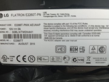 Б/в Монітор Lg flatron e2260t-pn 01-200990482