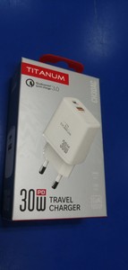Б/у Зарядный блок Titanum ch30ac gan usb-a+usb-c 01-201045413