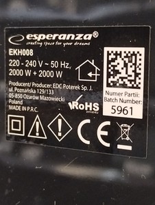 Б/в Настільна плита Esperanza ekh008 01-201054331