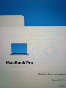 Б/в Ноутбук Apple 16,2/a2485/ m1 pro 10-cpu/ 16-gpu/ ram32gb/ ssd512gb/ retina xdr, truetone 01-200820497
