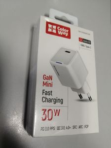 Б/у Зарядный блок Colorway gan mini 30w pd port pps usb-c cw-chs054pd 01-200845068