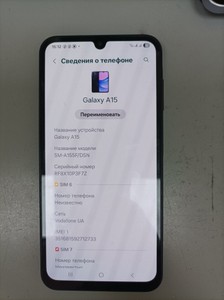 Б/у Мобільний телефон Samsung galaxy a15 sm-a155f 4/128gb 01-200972866